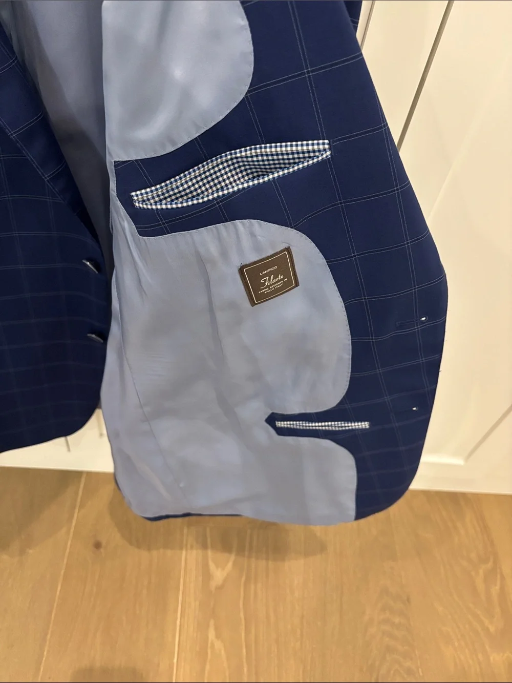 Men's Blue Windowpane Blazer - Classic Tailored Fit